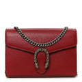Gucci Calfskin Mini Dionysus Chain Wallet Hibiscus Red