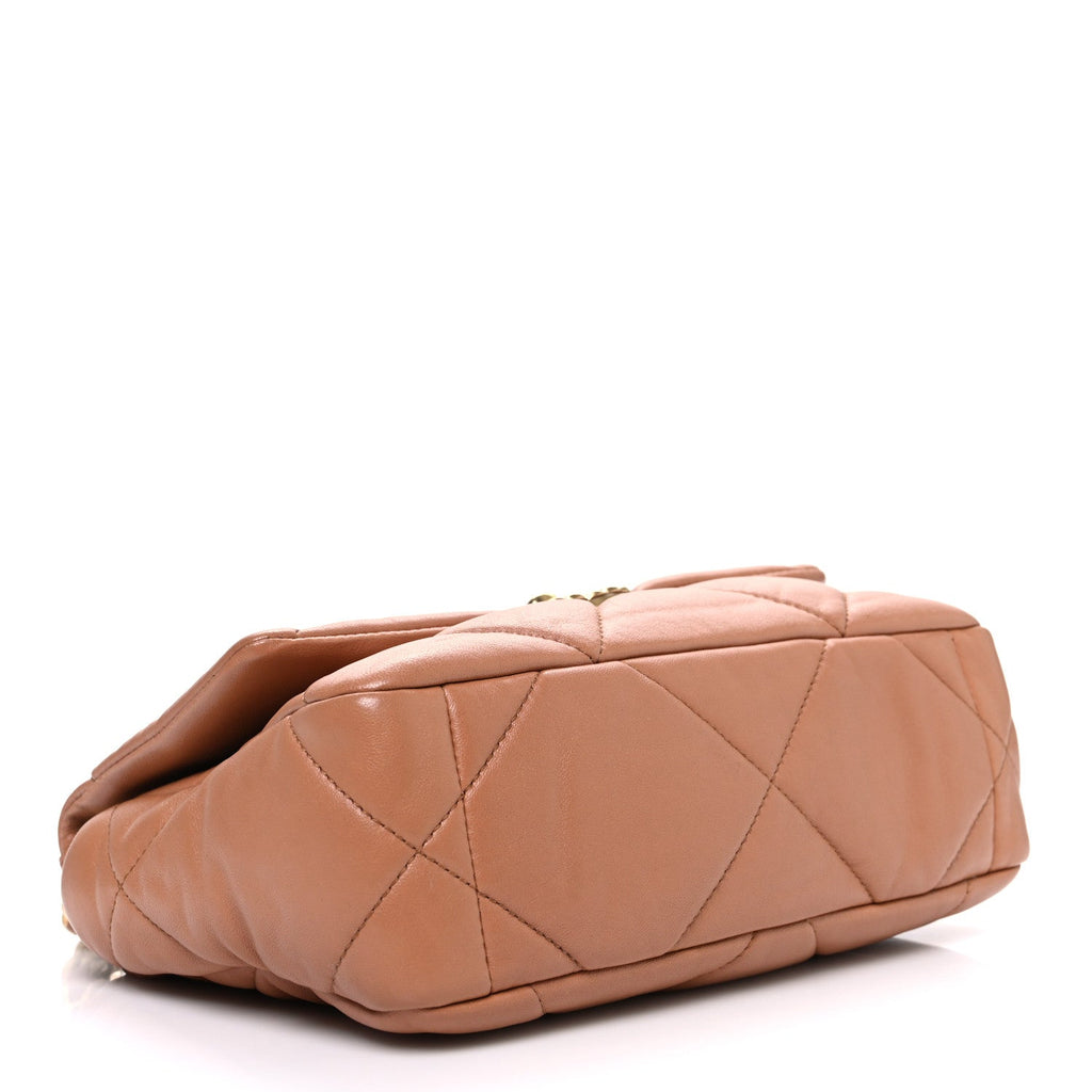 Chanel Lambskin Quilted Medium Chanel 19 Flap Brown