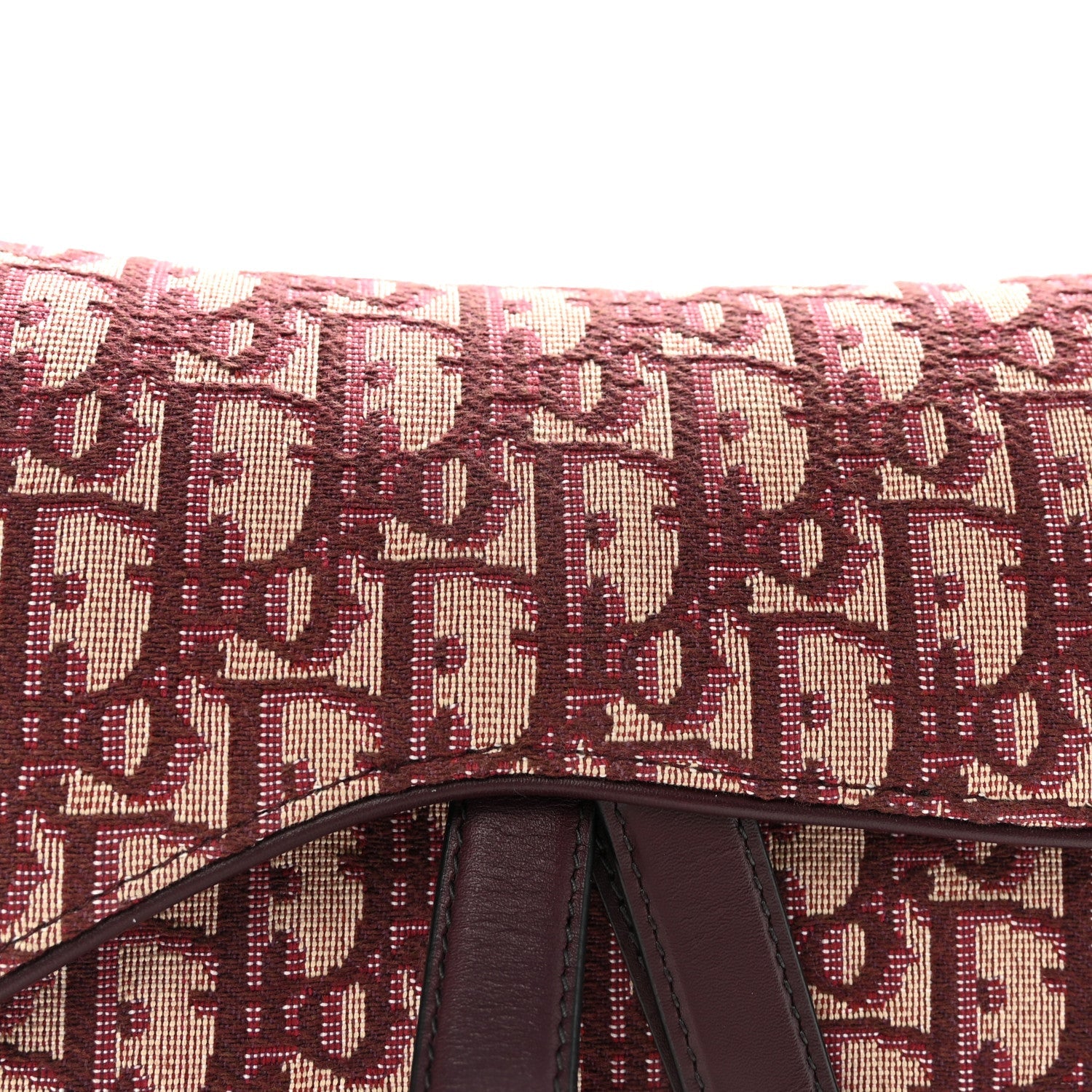 Christian Dior Oblique Saddle Bag Burgundy