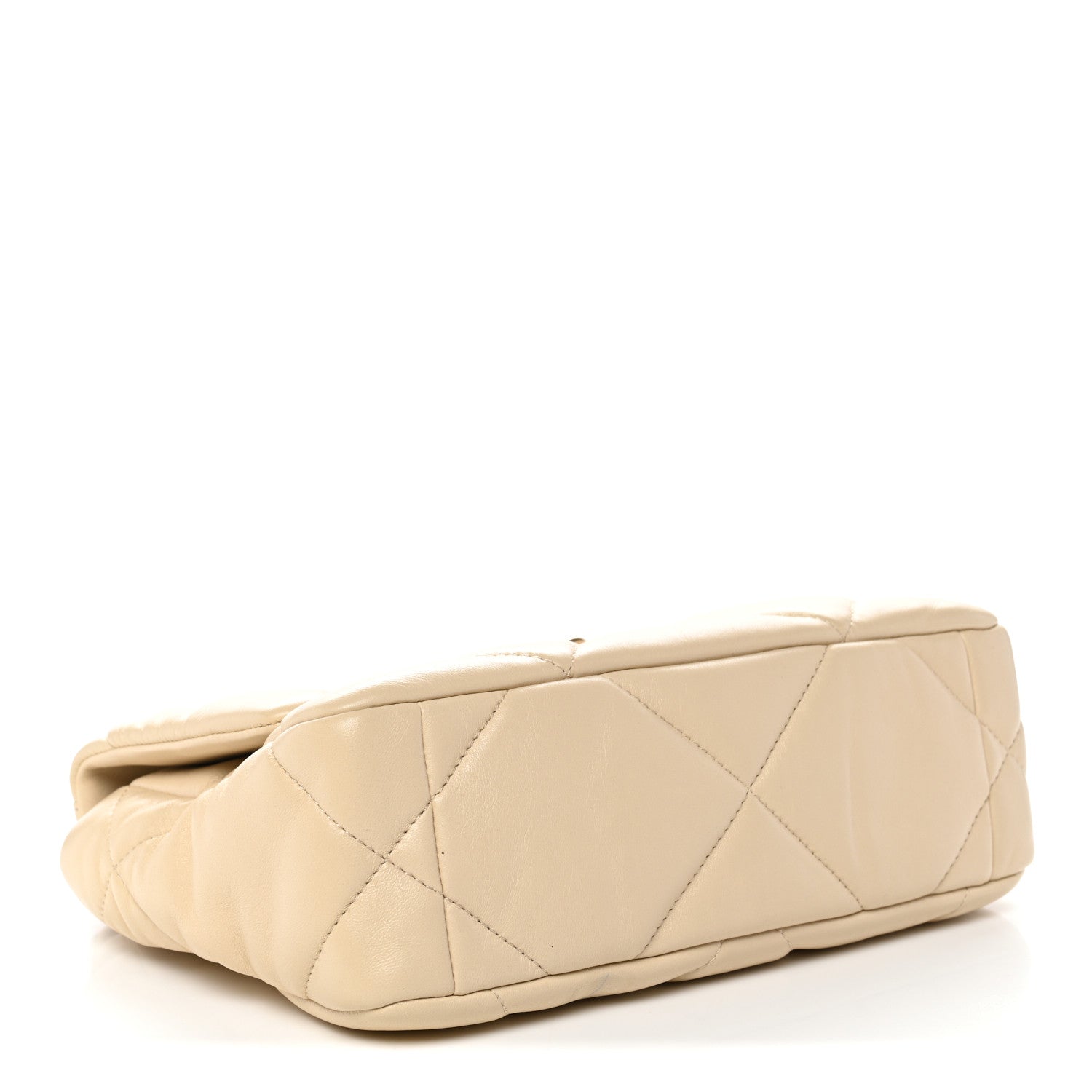 Chanel Lambskin Quilted Medium Chanel 19 Flap Beige