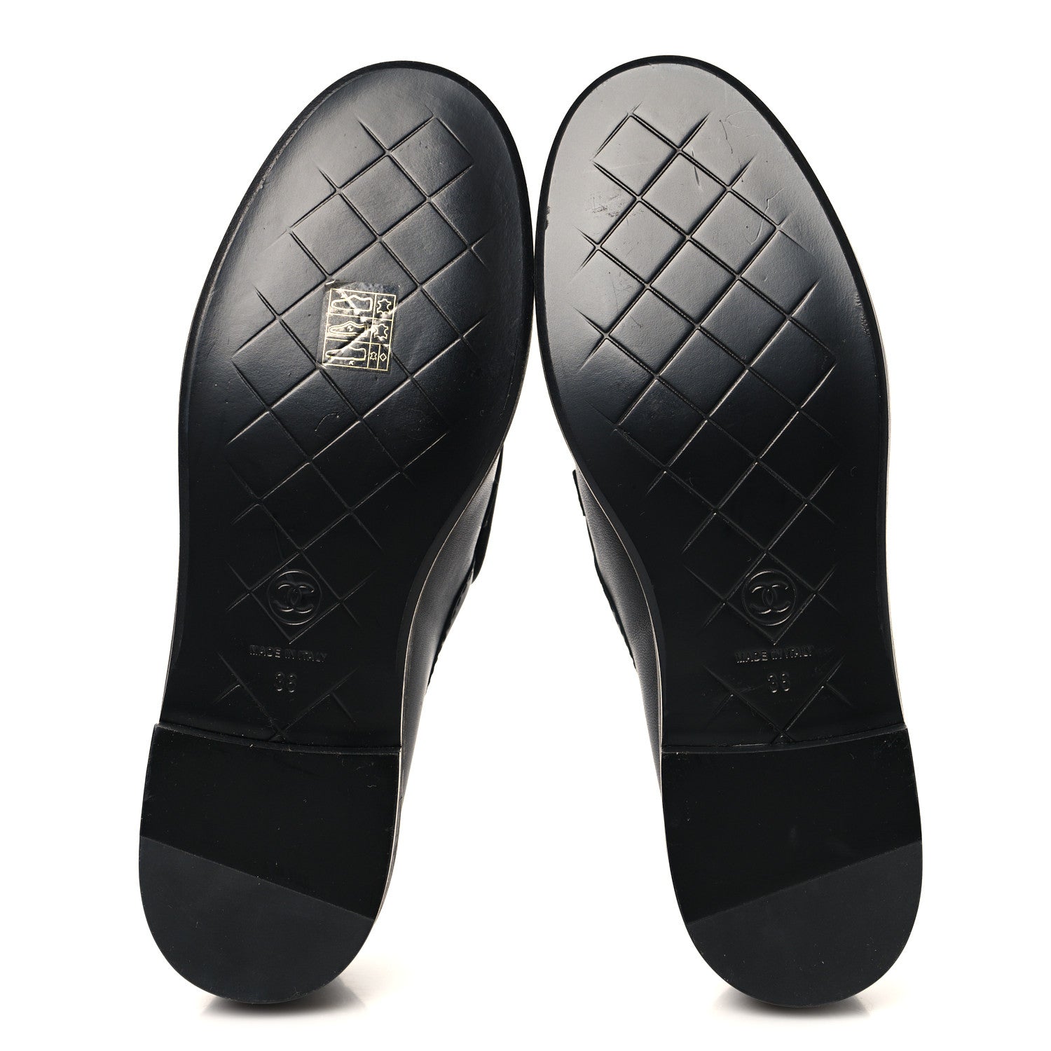 Lambskin Quilted CC Turnlock Loafers 38 Black