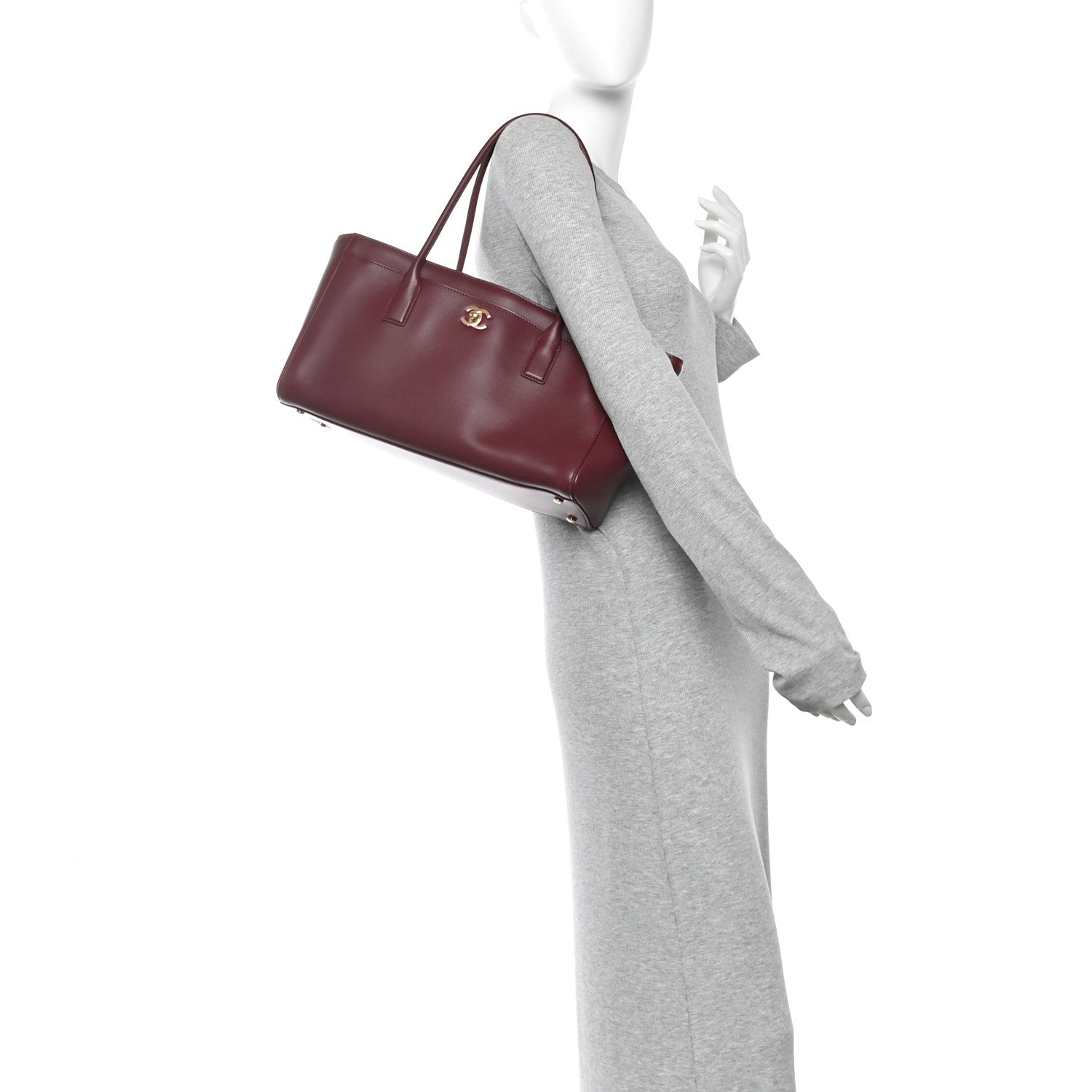 Chanel Calfskin Archetype Small Shopping Tote Dark Burgundy