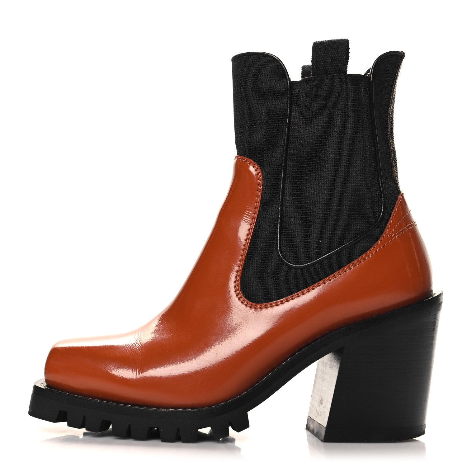Louis Vuitton Patent Monogram Limitless Ankle Boots 38 Cognac