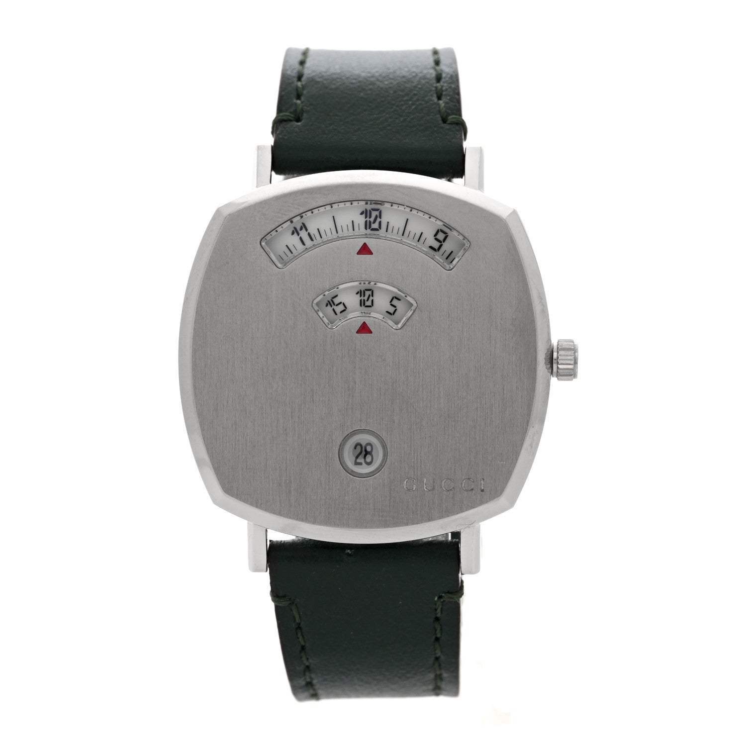 Gucci Stainless Steel Calfskin 35mm Grip Quartz Watch Black