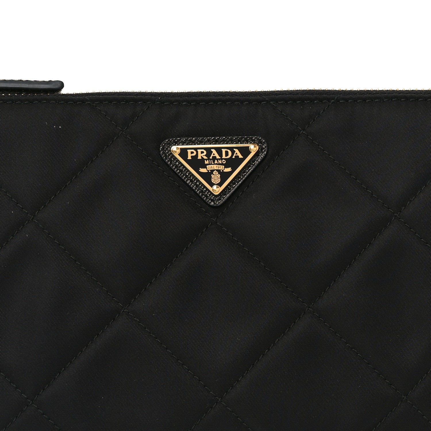 Prada Re-Nylon Tessuto Impuntu Quilted Re-Edition 1995 Chaine Pouch Black