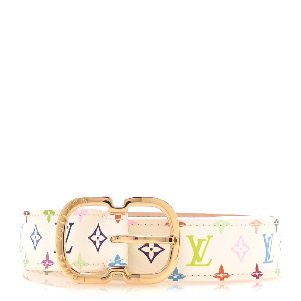 Louis Vuitton Monogram Multicolor 30mm Belt 90 36 White