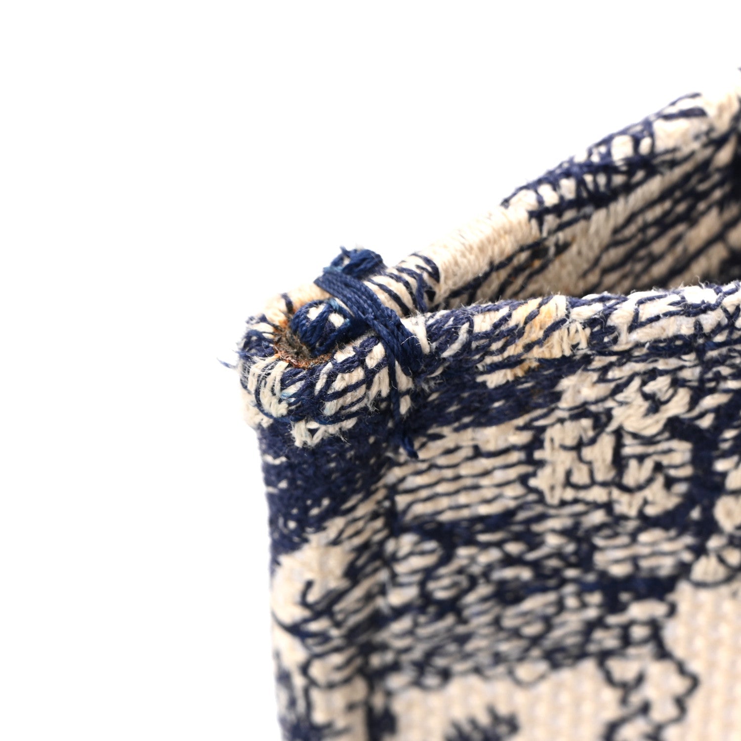 Christian Dior Canvas Embroidered Medium Dioriviera Toile De Jouy Book Tote Blue
