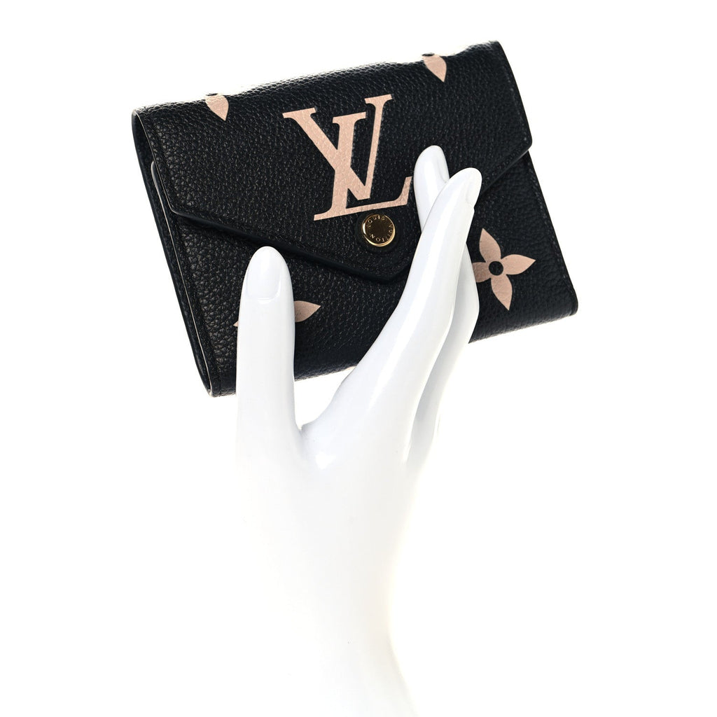 Louis Vuitton Empreinte Monogram Giant Victorine Wallet Black Beige
