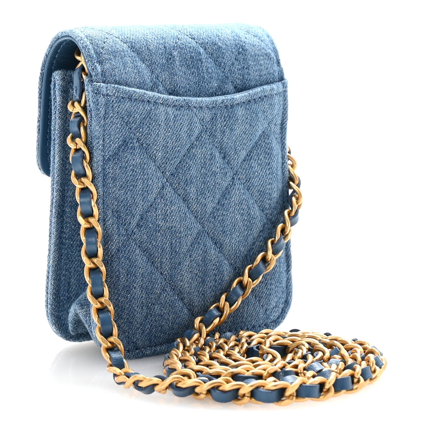 Chanel Denim Quilted Flap Mini Crossbody Blue
