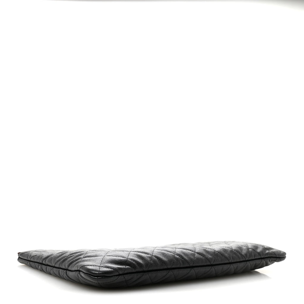 Caviar Quilted Large Cosmetic Case Black