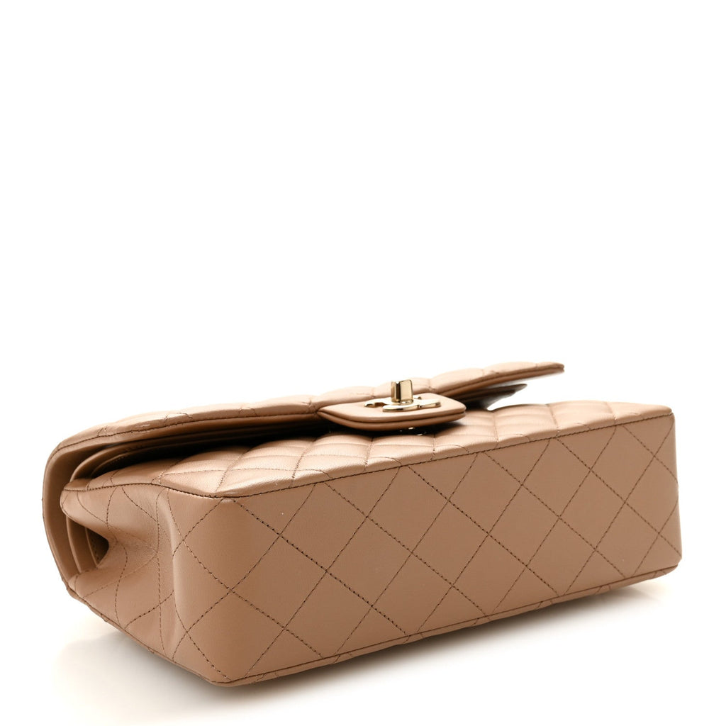 Chanel Lambskin Quilted Small Double Flap Brown