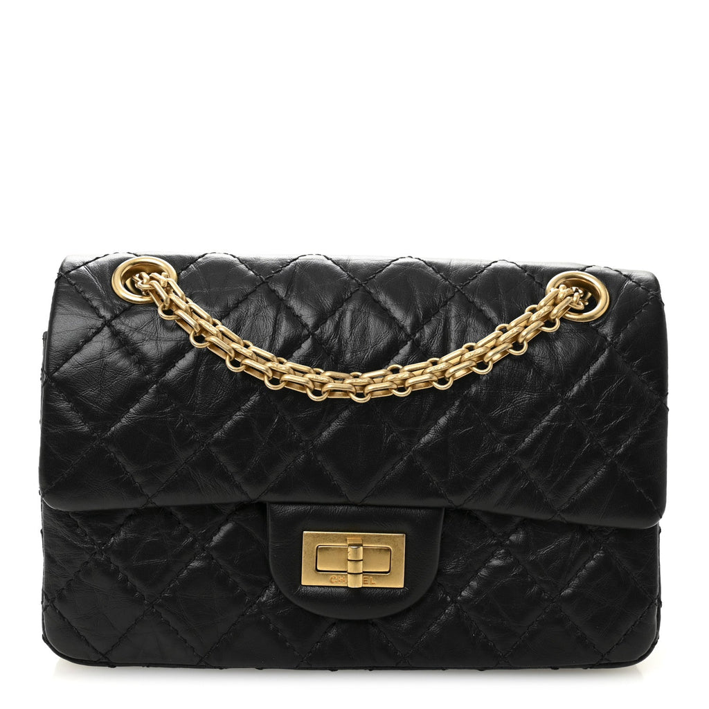 Chanel Aged Calfskin Quilted 2.55 Reissue Mini Flap Black