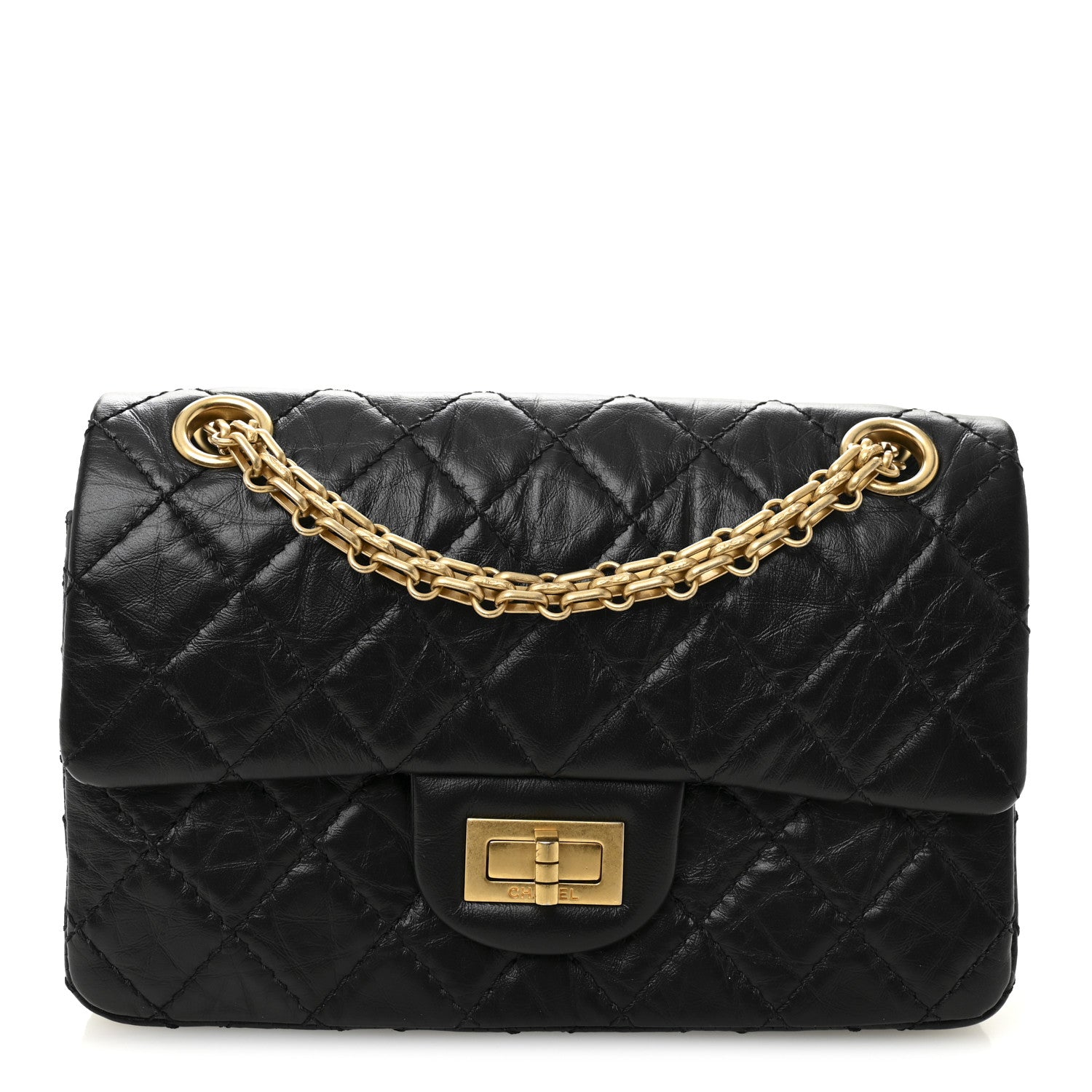 Chanel Aged Calfskin Quilted 2.55 Reissue Mini Flap Black
