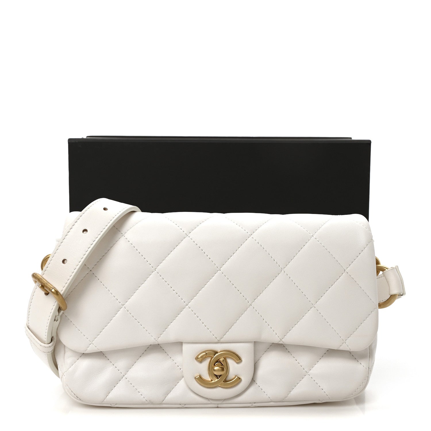 Chanel Lambskin Quilted Flap White