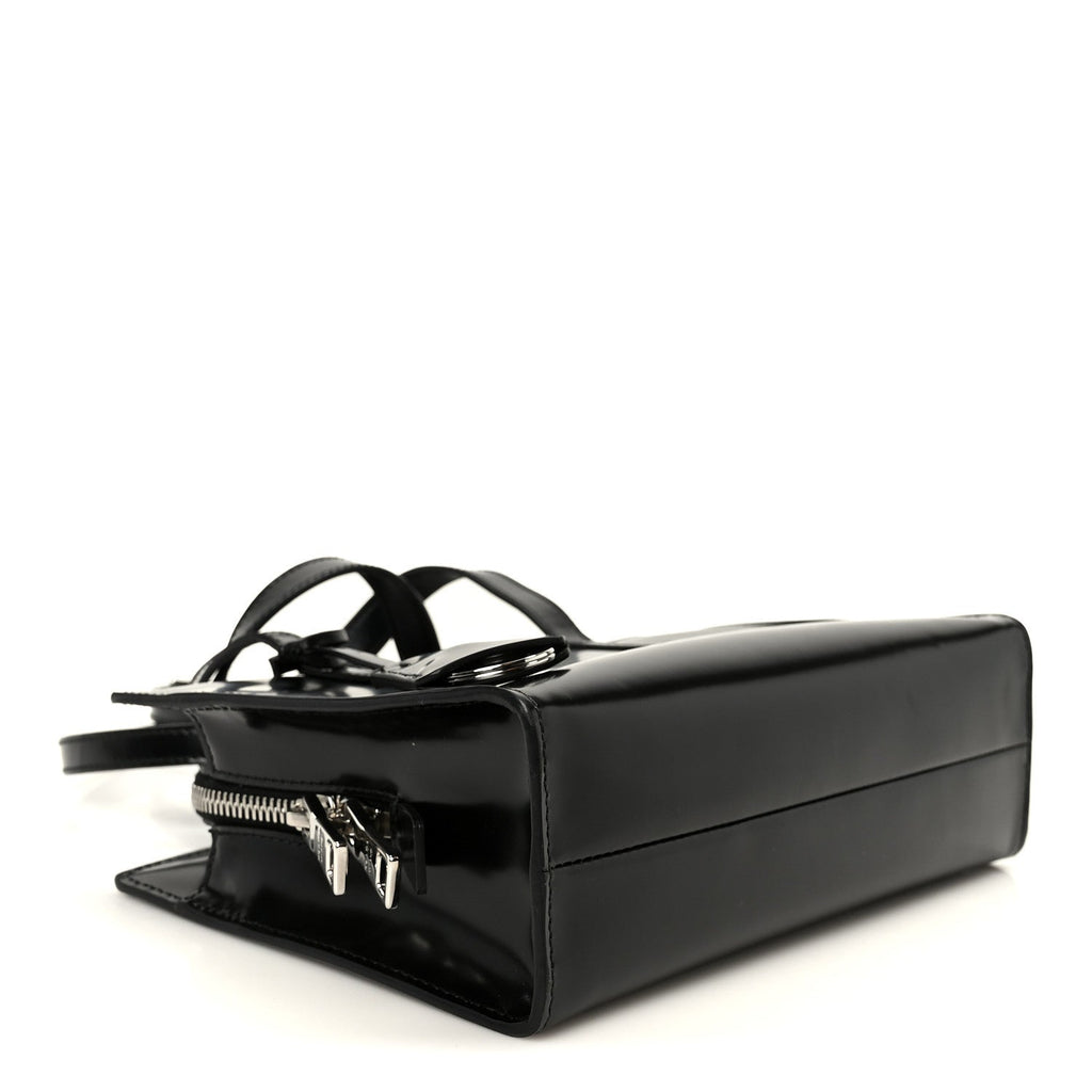 Prada Spazzolato Mini Re-Edition 1995 Double Handle Handbag Black