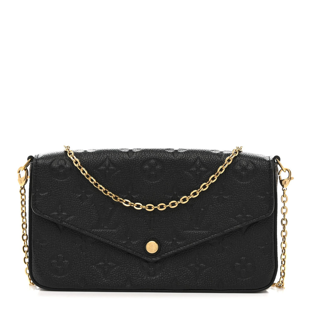 Louis Vuitton Empreinte Pochette Felicie Chain Wallet Black