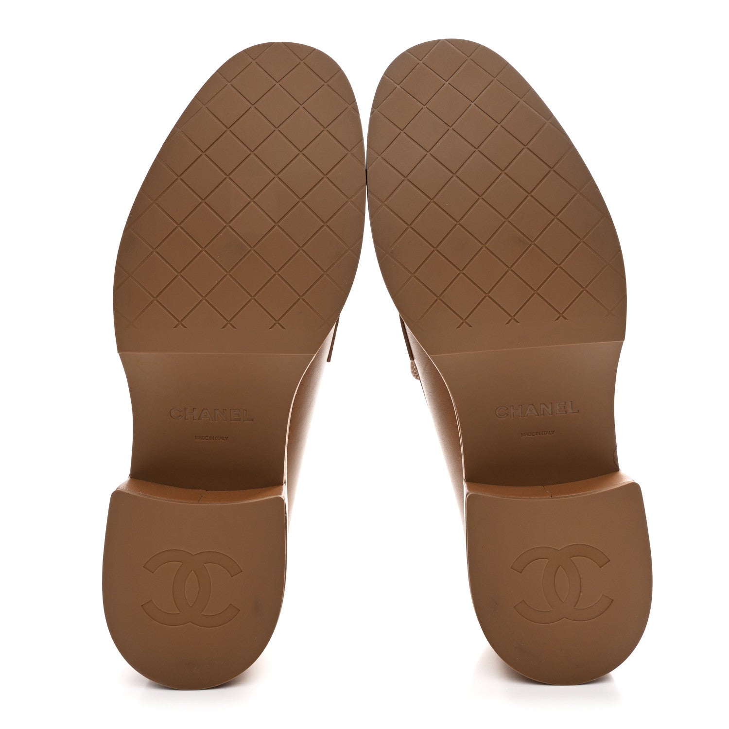 Calfskin CC Platform Loafers 41 Beige