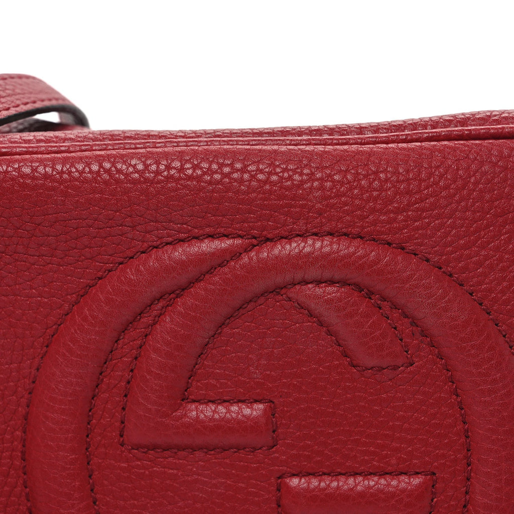 Gucci Pebbled Calfskin Small Soho Disco Bag Vibrant Red