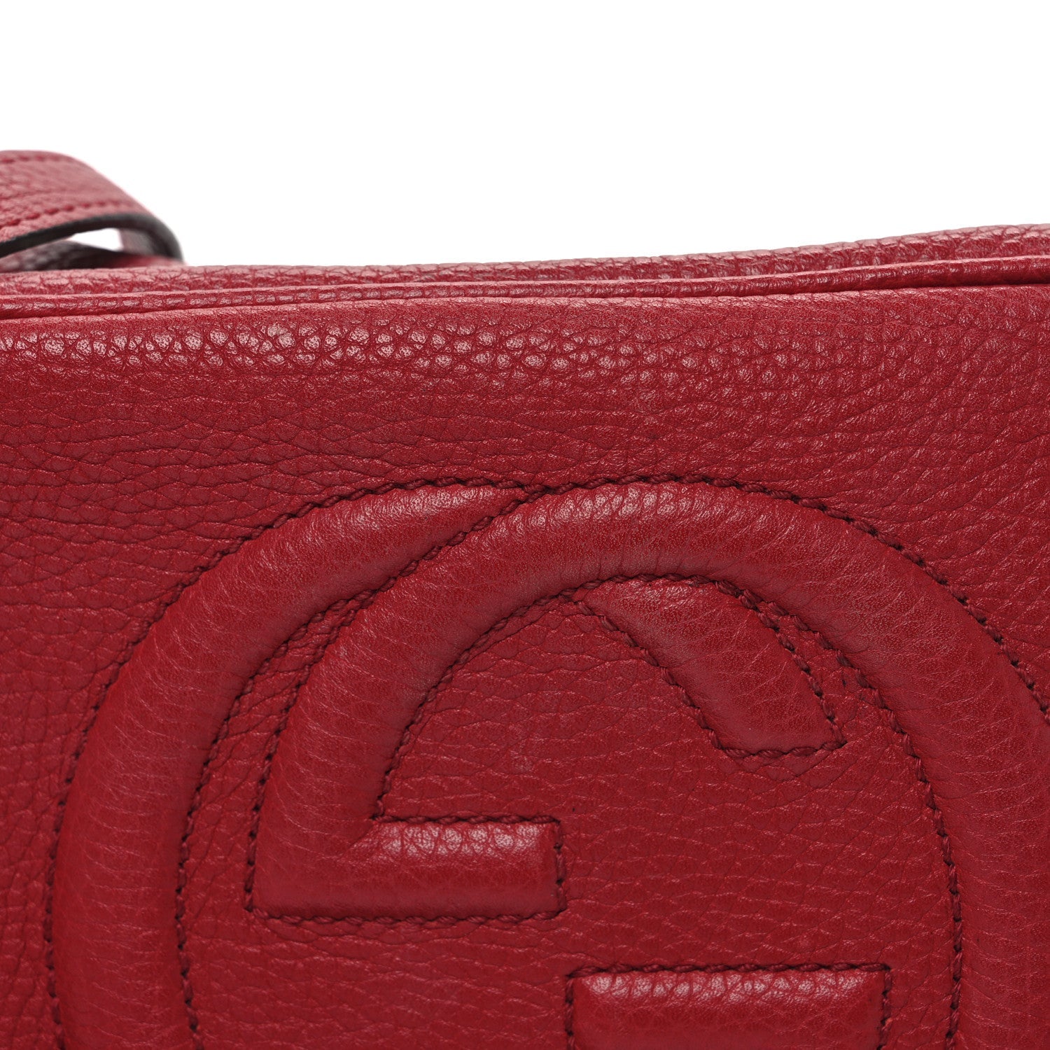 Gucci Pebbled Calfskin Small Soho Disco Bag Vibrant Red