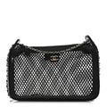 Chanel Mesh Shiny Lambskin Clutch With Chain Black