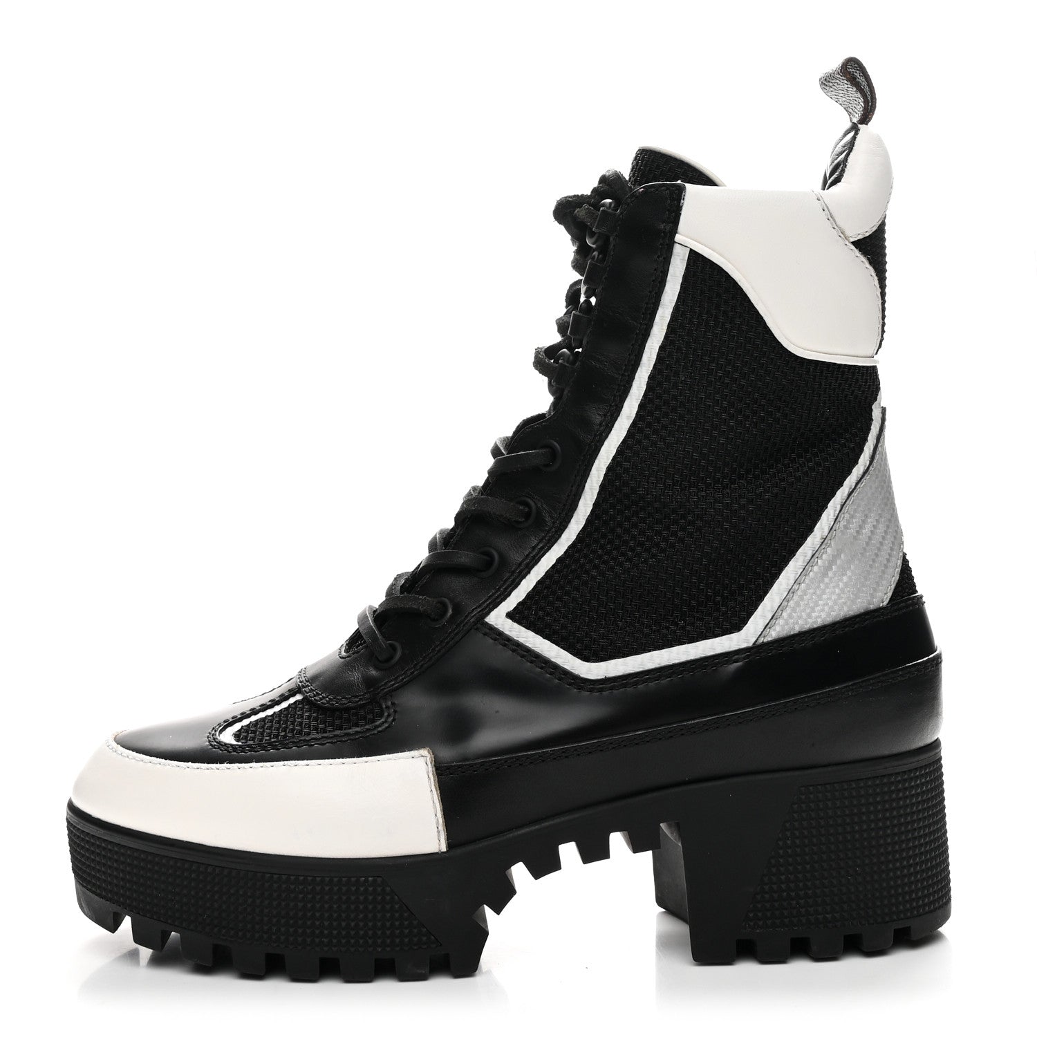 Louis Vuitton Calfskin Technical Nylon Laureate Platform Desert Boot 39 Black White