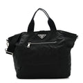 Prada Tessuto Nylon Zip Convertible Tote Black