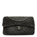 Chanel Denim Quilted Denimpression Flap Grey Black