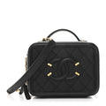 Chanel Caviar Quilted Small CC Filigree Vanity Case Black