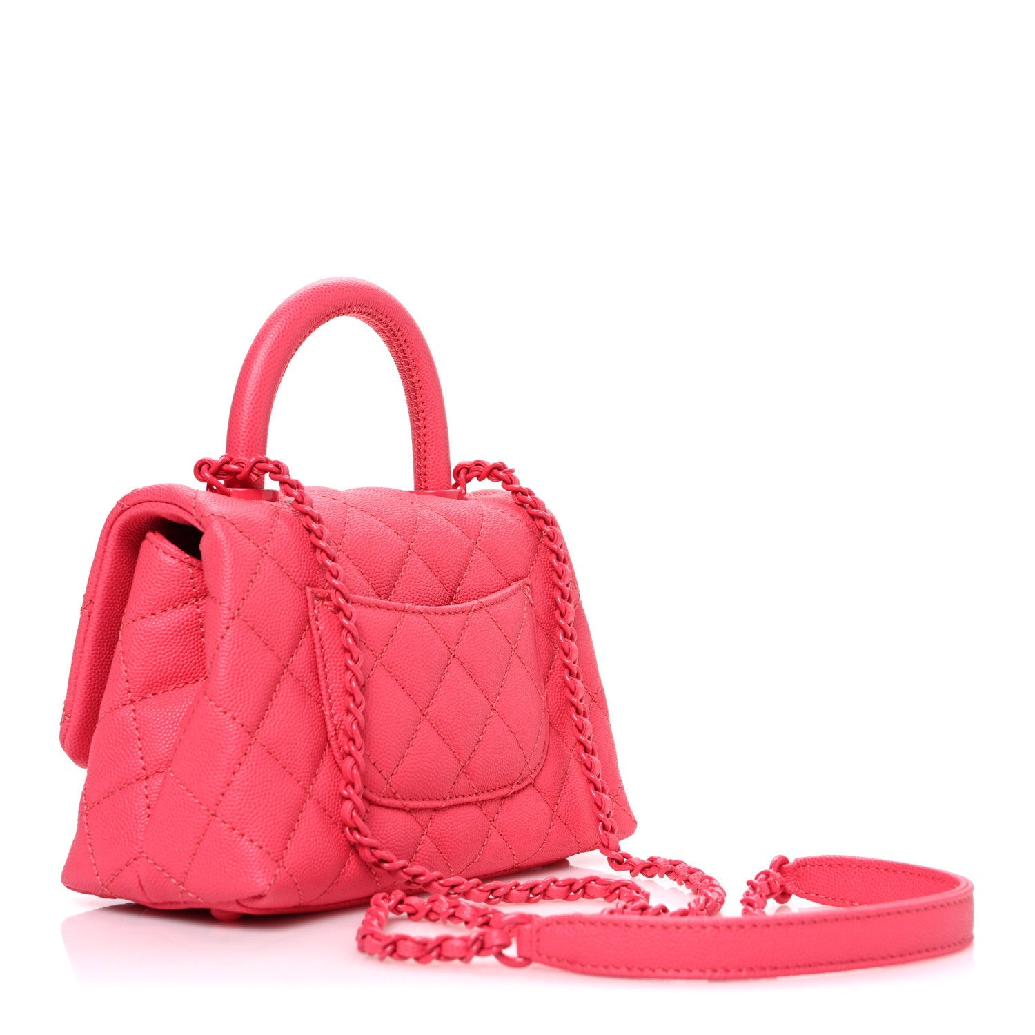 Chanel Caviar Quilted Incognito Extra Mini Coco Handle Flap Pink