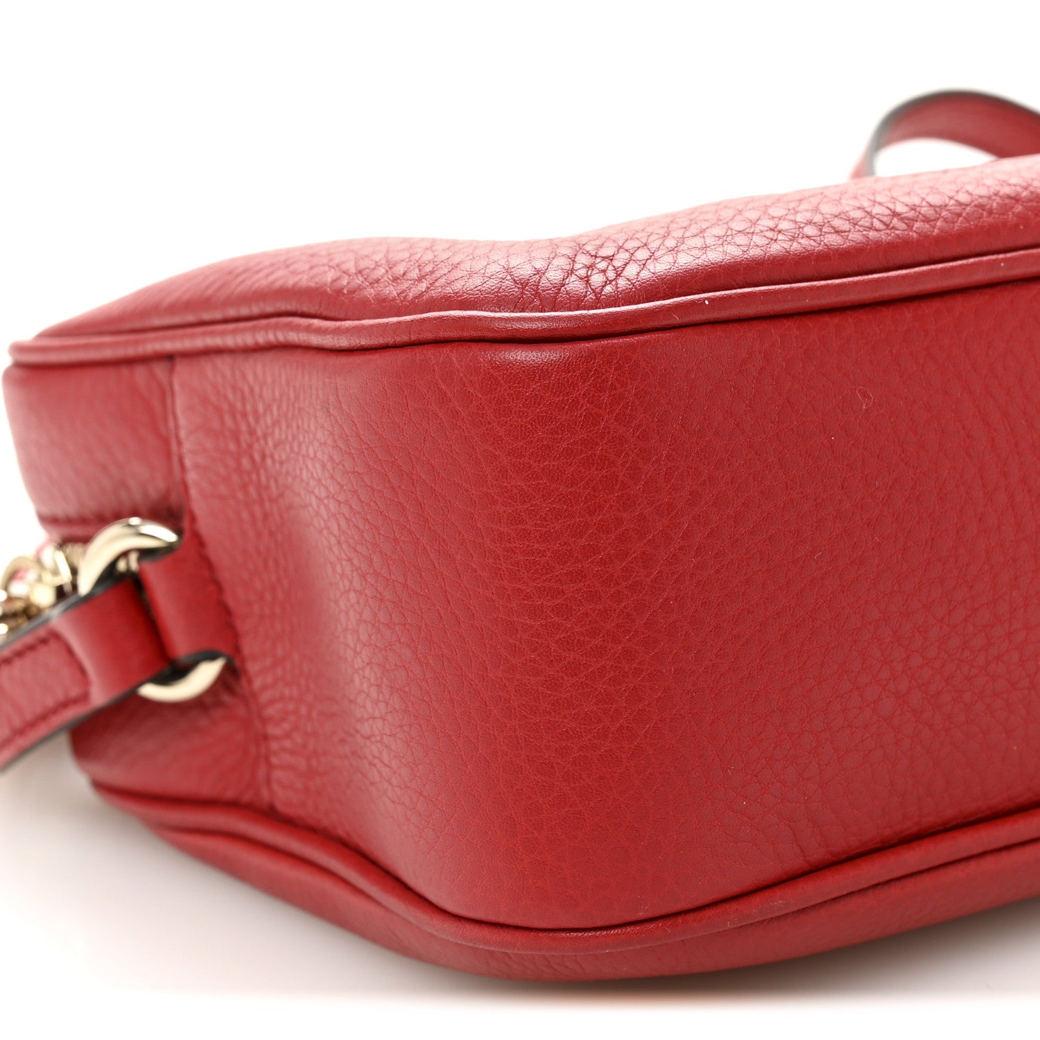 Gucci Pebbled Calfskin Small Soho Disco Bag Tabasco Red