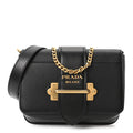 Prada Saffiano City Calf Cahier Belt Bag Black