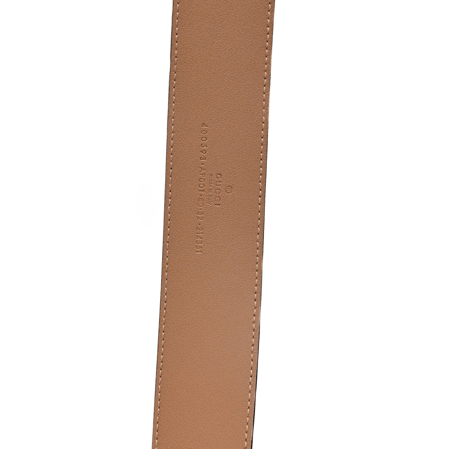 Gucci Calfskin Double G 40mm Belt 80 32 Tan