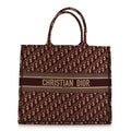 Christian Dior Oblique Large Book Tote Burgundy Multicolor