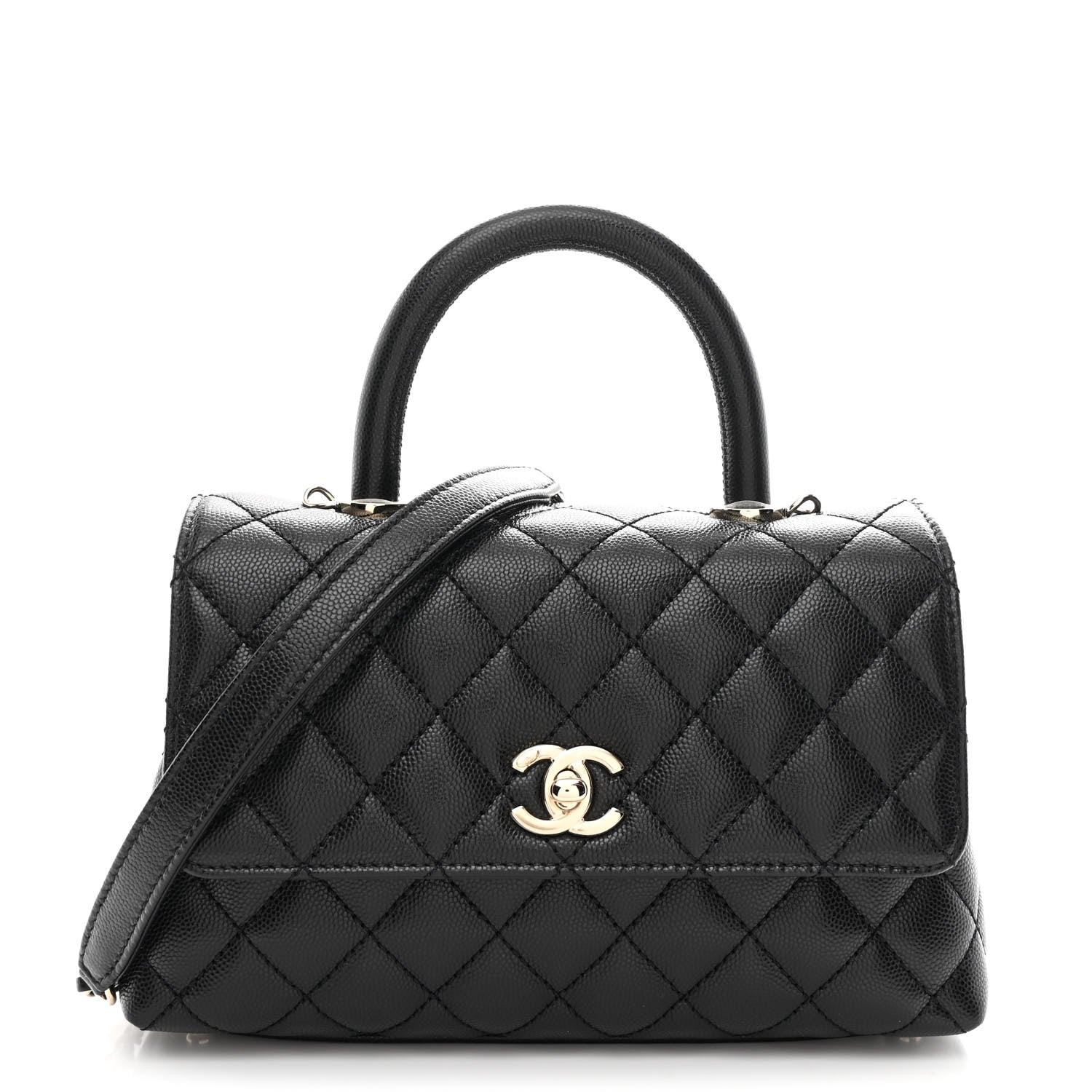 Chanel Caviar Quilted Mini Coco Handle Flap Black
