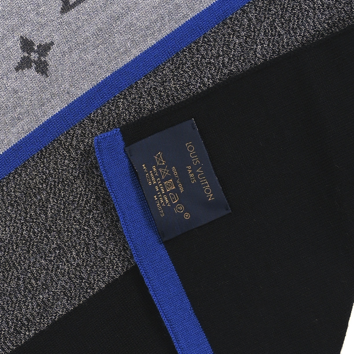 Louis Vuitton Wool Monogram Color Block Scarf Black