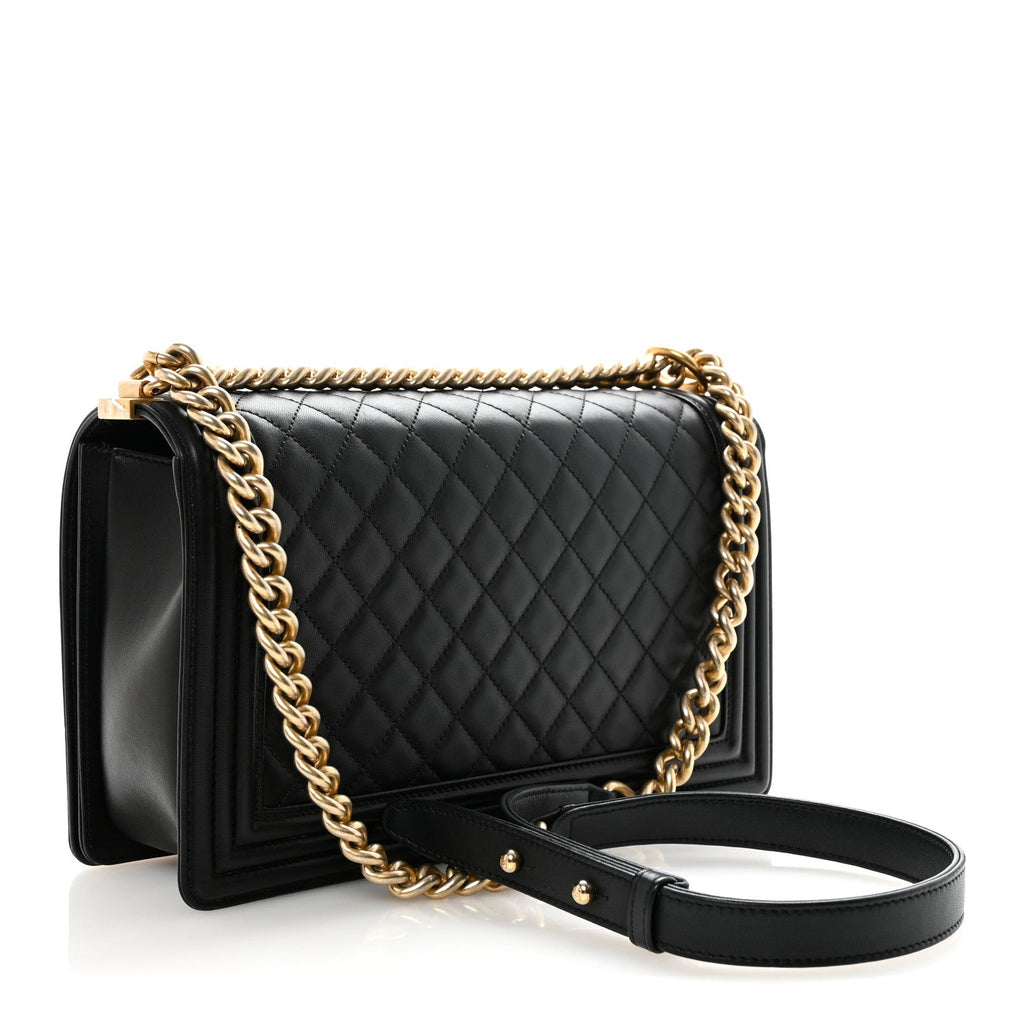 Chanel Lambskin Quilted New Medium Boy Flap Black