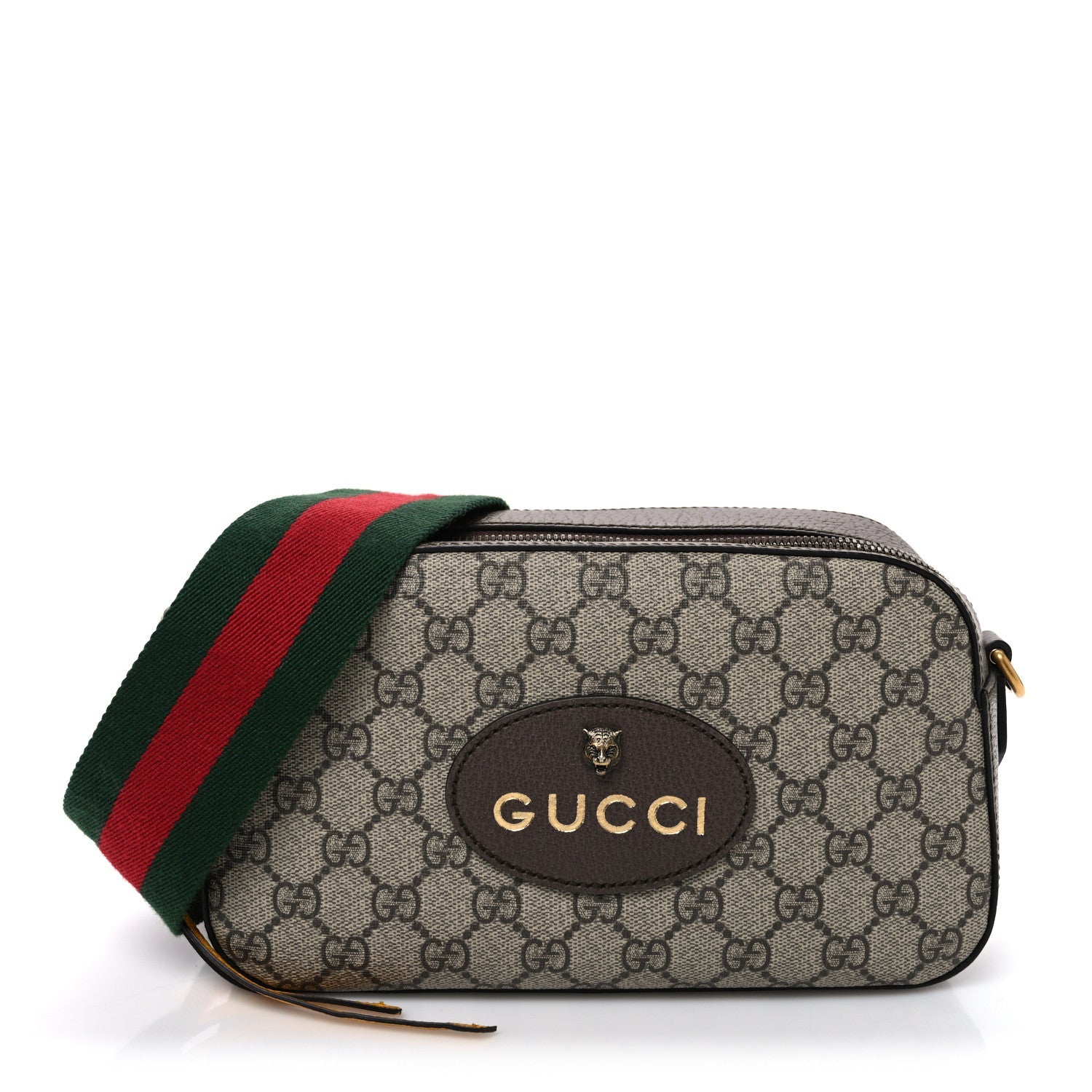 Gucci GG Supreme Monogram Web Neo Vintage Shoulder Bag Beige New Acero Crop