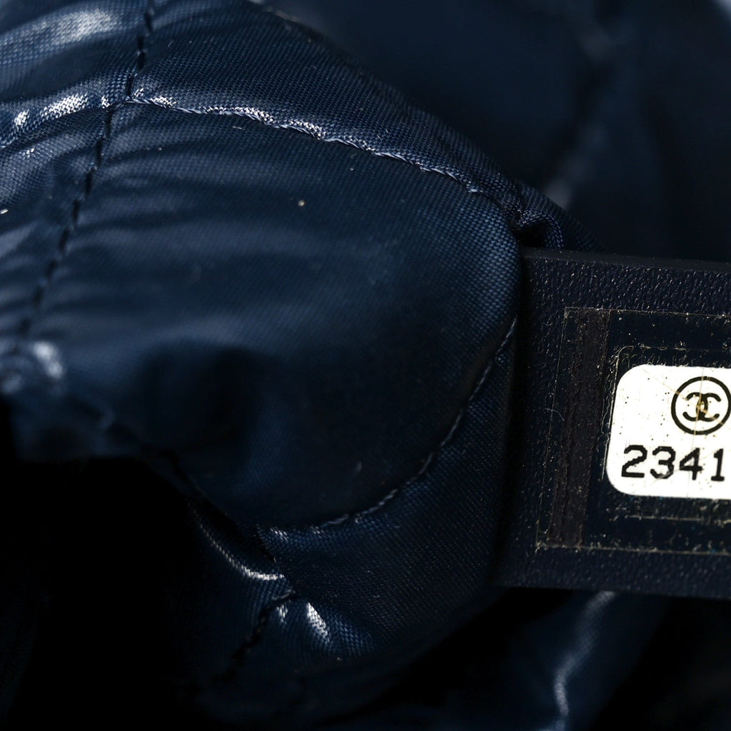 Chanel Nylon Cat Emoticon Tote Navy Silver