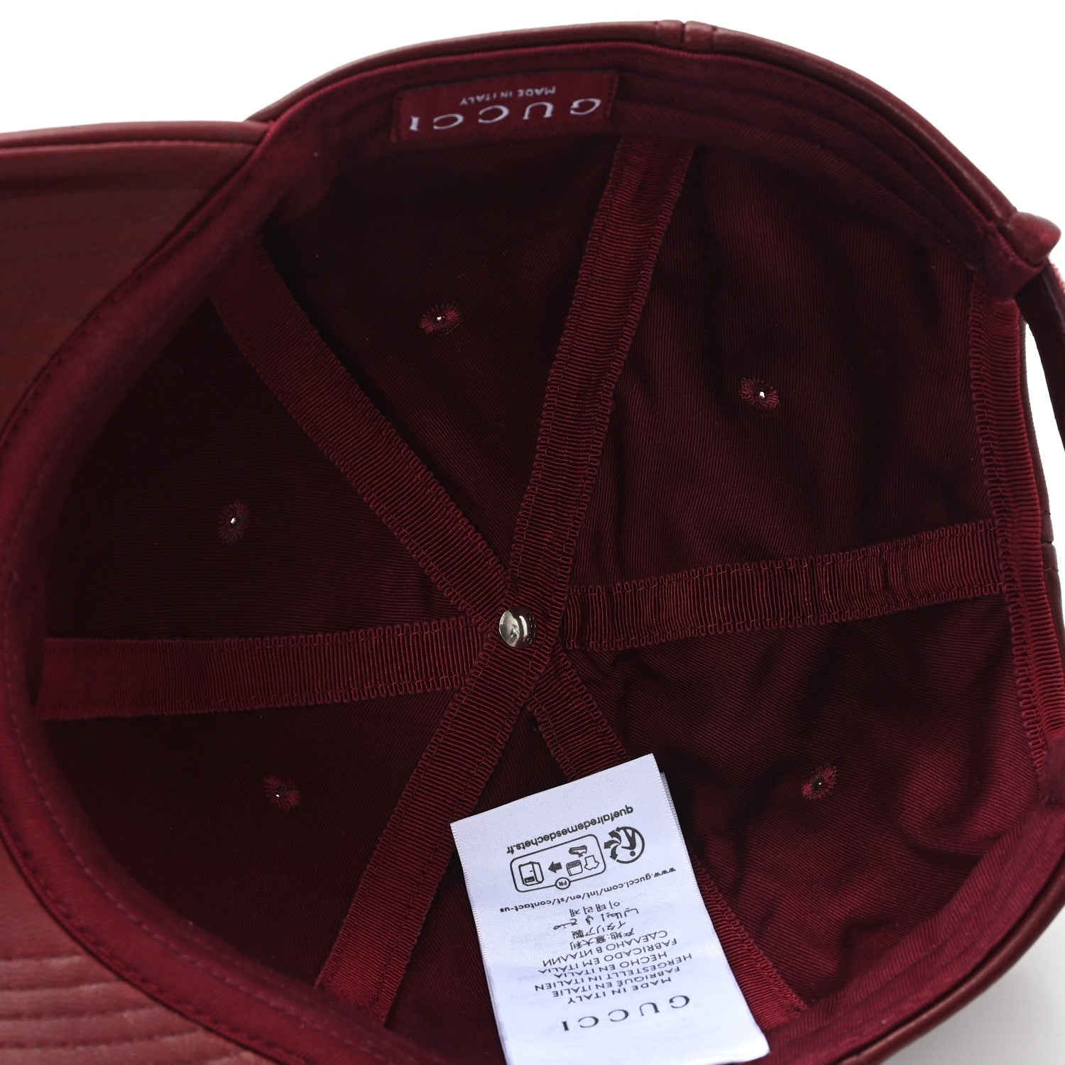 Gucci Nappa GG Baseball Hat M Burgundy