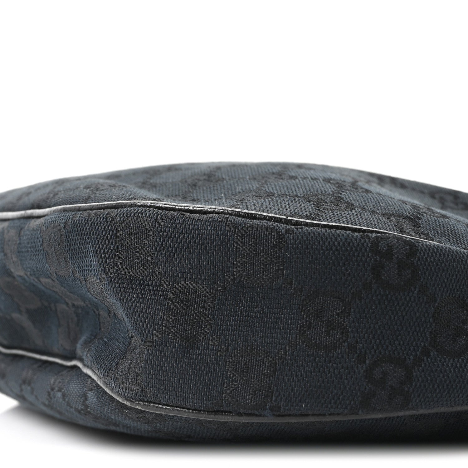 Gucci Monogram Medium Half Moon Hobo Black