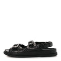 Lambskin Quilted Velcro Dad Sandals 38.5 So Black