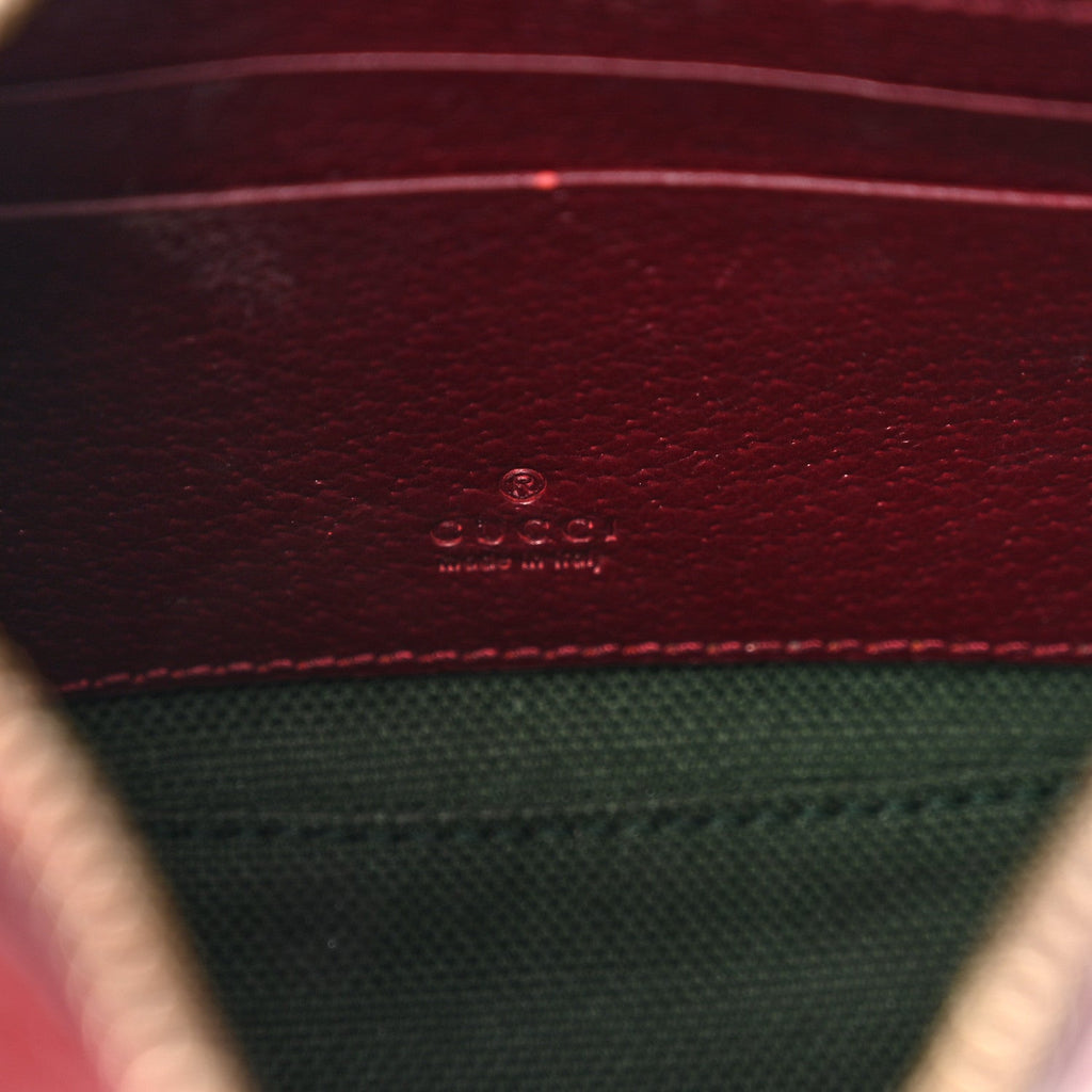 Gucci GG Supreme Monogram Textured Dollar Calfskin Small Ophidia Shoulder Bag Beige Bordeaux