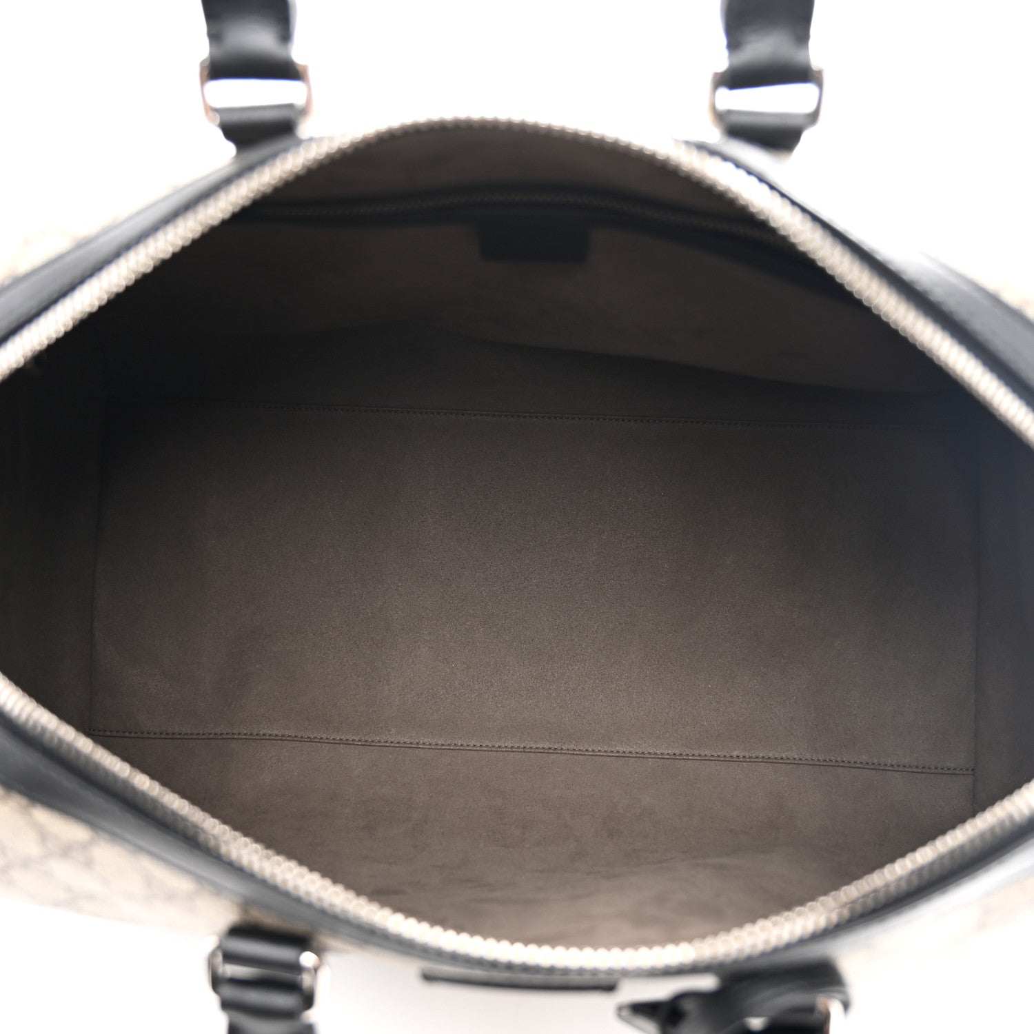 Gucci GG Supreme Monogram Selleria Calfskin Medium Duffle Beige Ebony Black