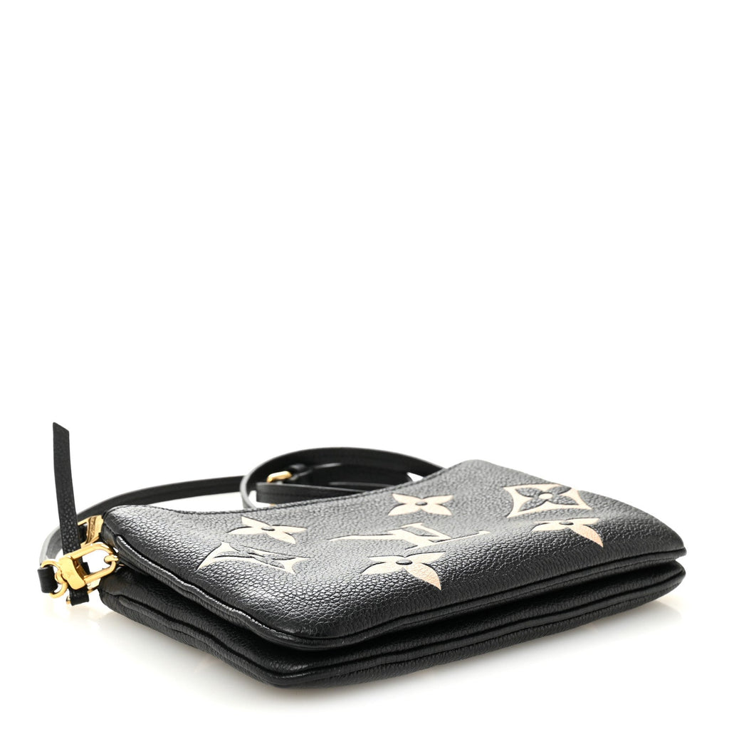 Louis Vuitton Empreinte Monogram Giant Double Zip Pochette Black Cream
