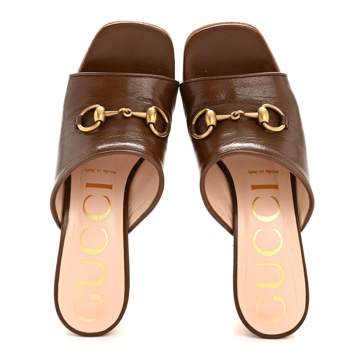 Gucci Granada Kid Houdan Platform Slide Sandals 35.5 Brown