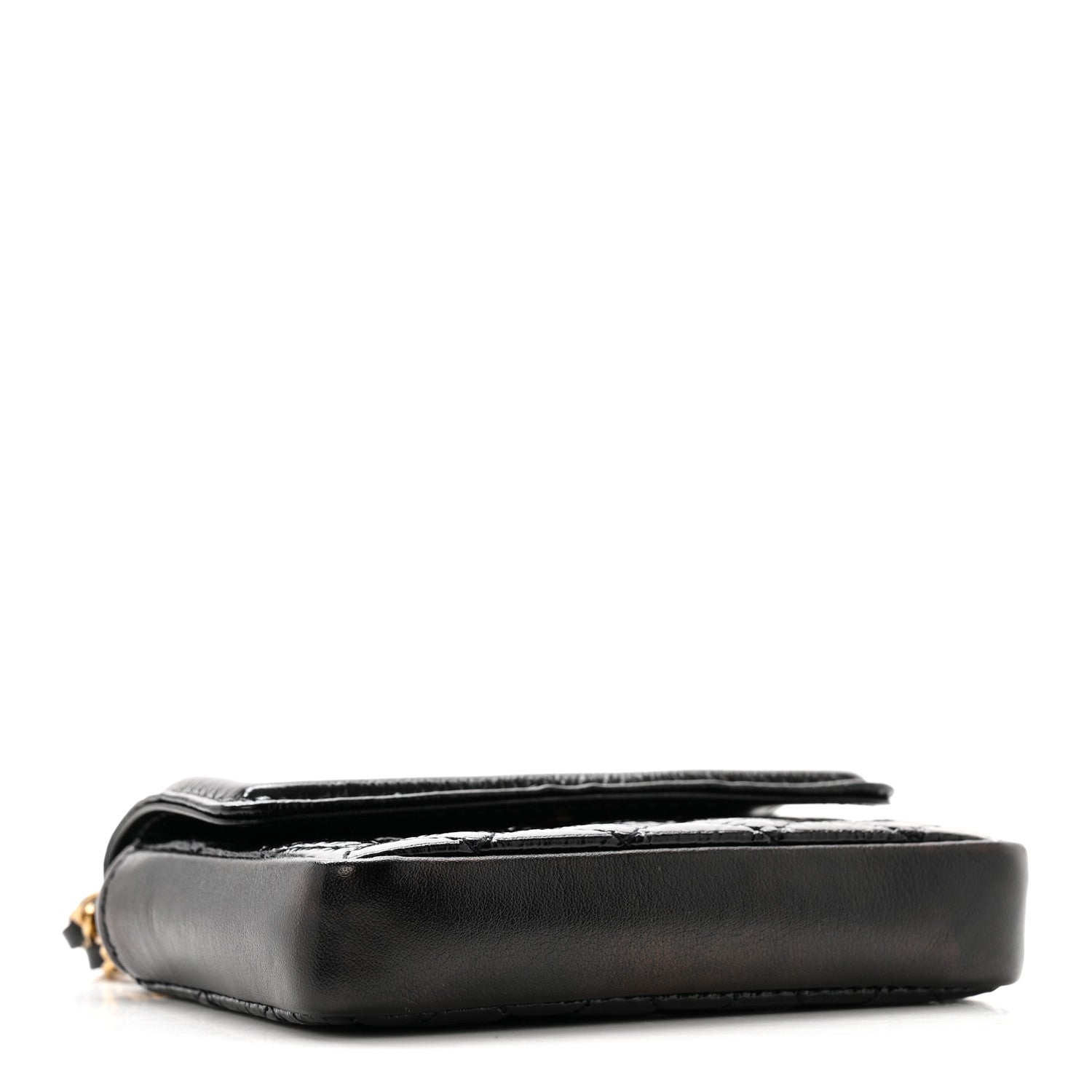 Chanel Shiny Aged Calfskin Quilted Waist Belt Bag Black