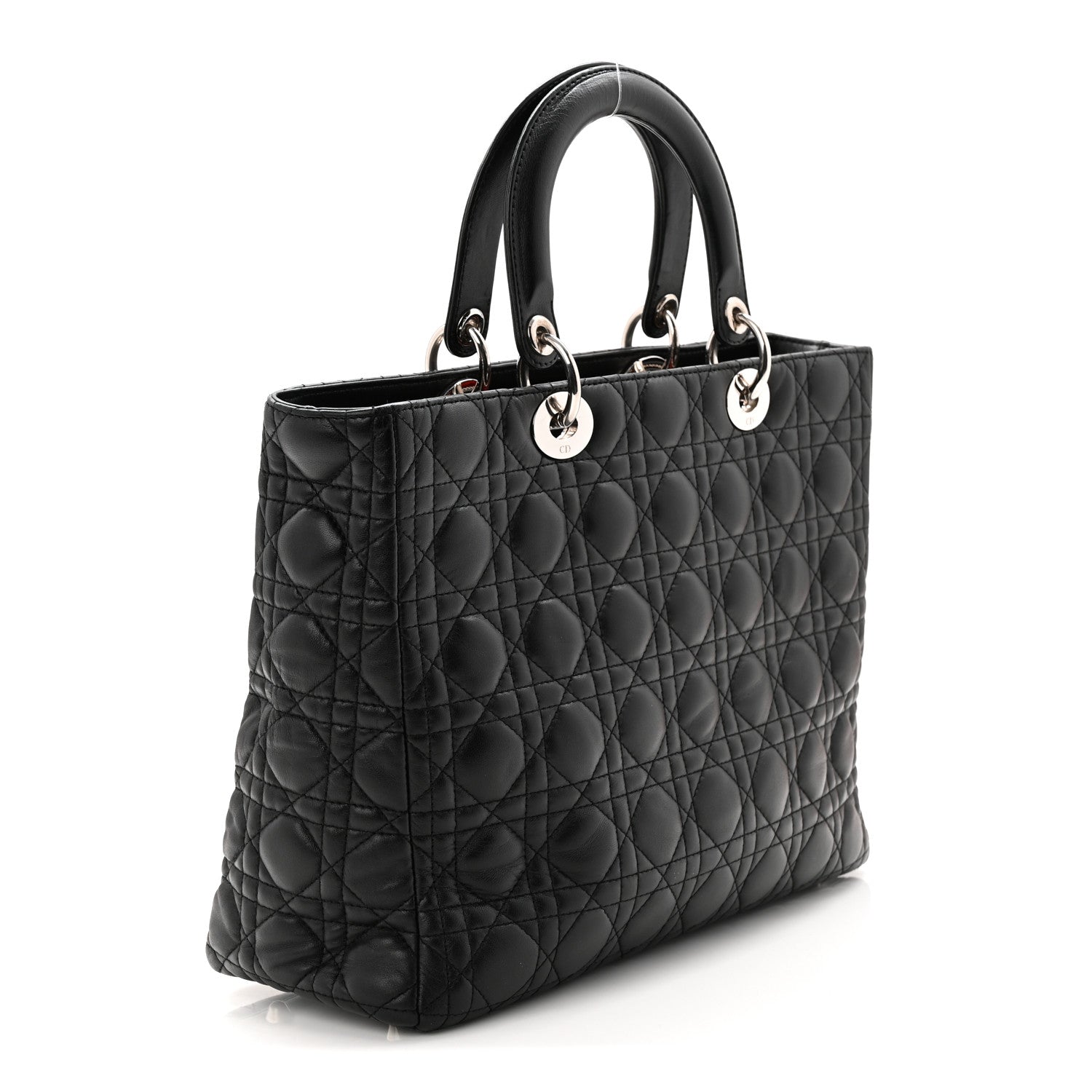 Christian Dior Lambskin Cannage Large Lady Dior Black