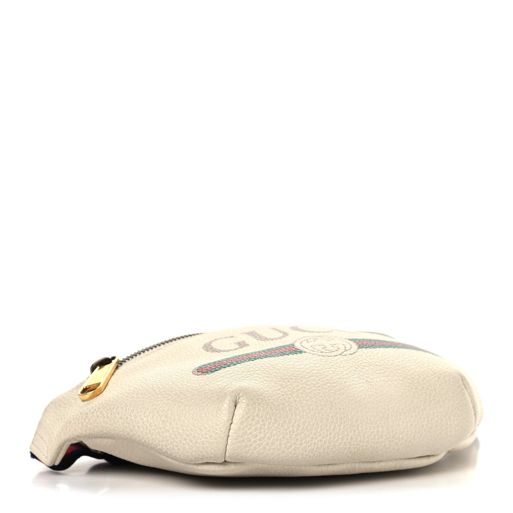 Gucci Grained Calfskin Small Logo Belt Bag White