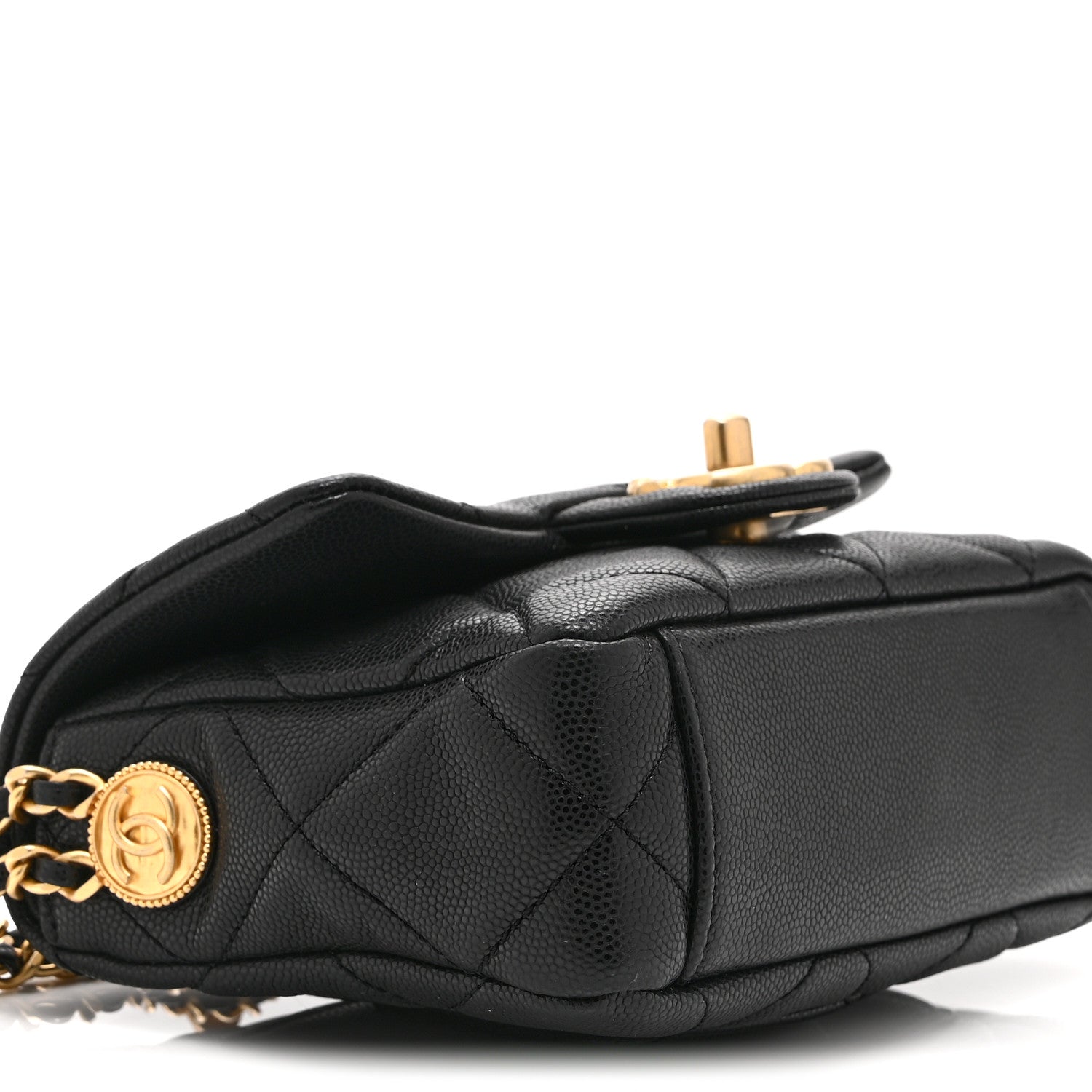 Chanel Caviar Quilted Mini Twist Your Buttons Flap Black