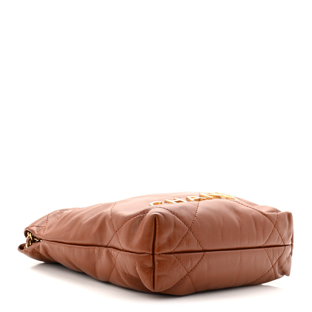 Chanel Shiny Calfskin Quilted Mini Chanel 22 Light Brown